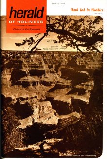 A rocky canyon--the cover of Herald of Holiness - March 6, 1968.